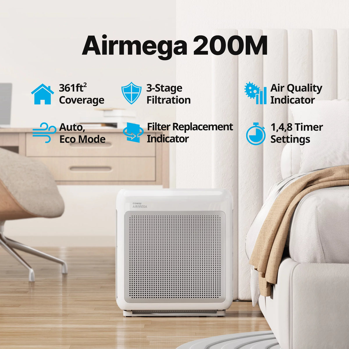 White True HEPA Air Purifier D7015