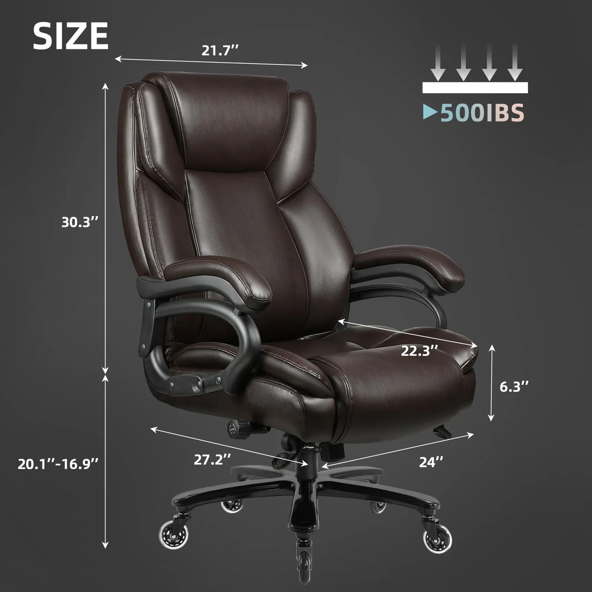Heavy Duty Big and Tall High Back Office Chair 500lbs K3553