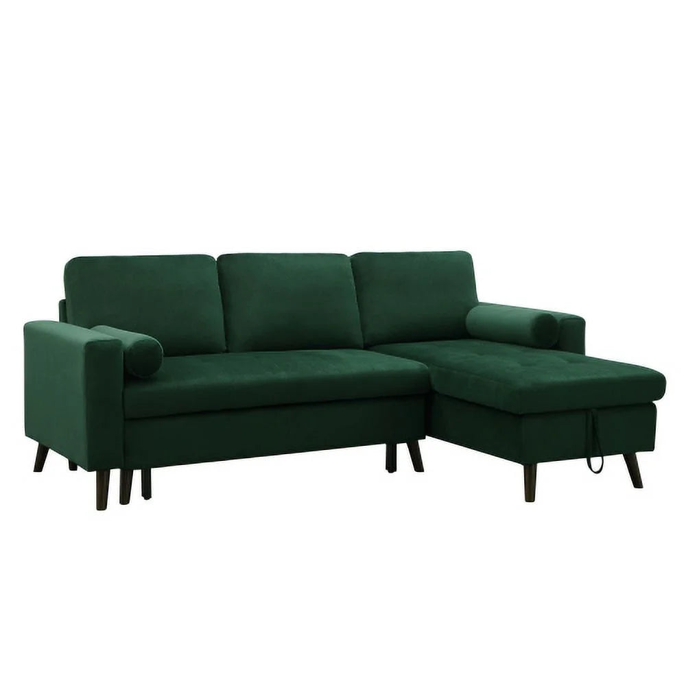 88 inch Reversible Pull out Sleeper Sectional Storage Sofa Bed Y496