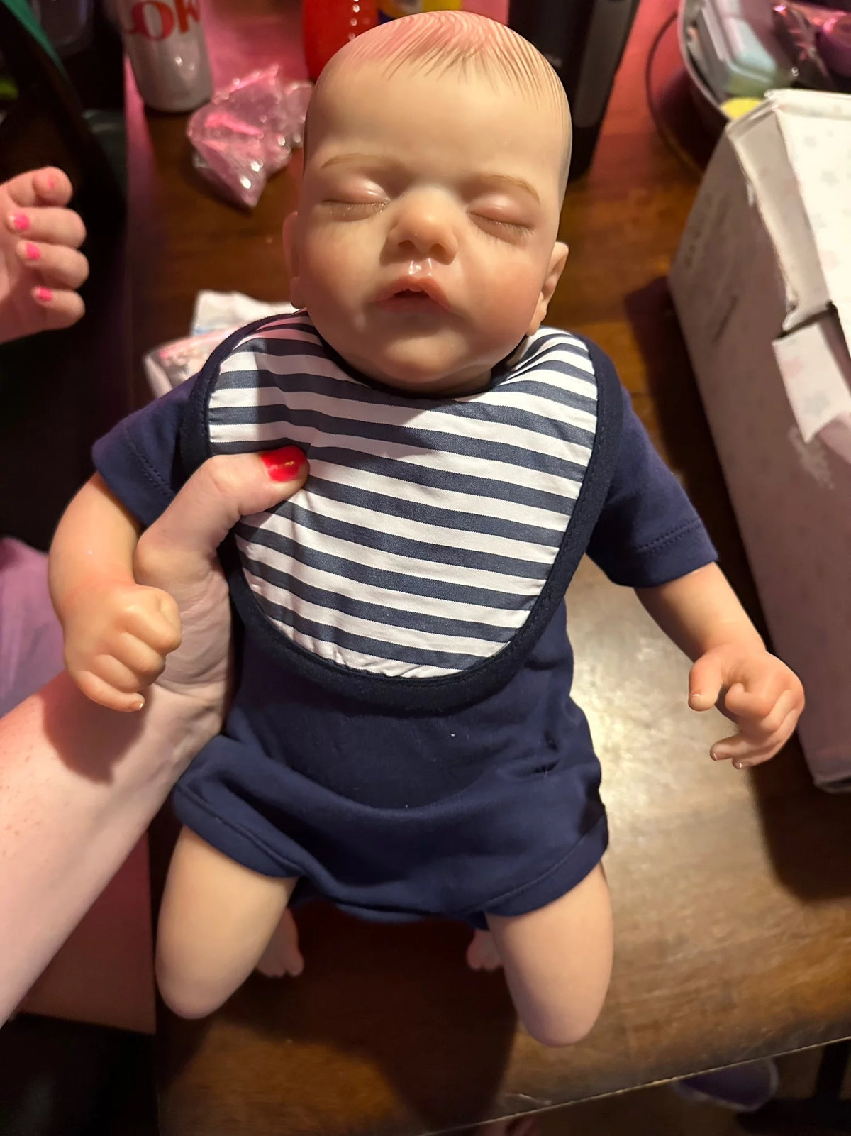 19 inch Soft Vinyl Sleeping Boy Doll with Cloth Body P2621