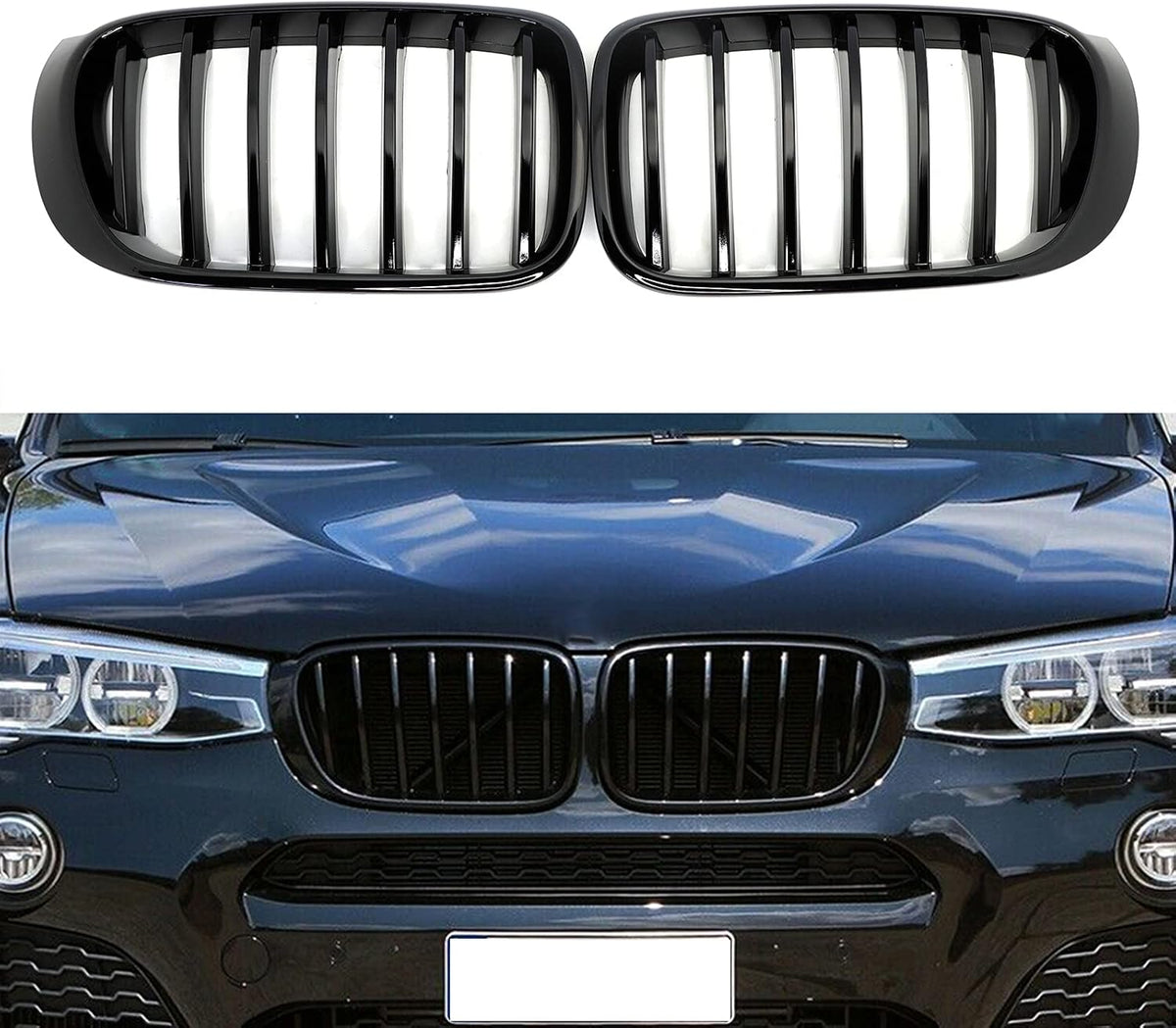 Gloss Black ABS Grille for X3 X4, Pack of 2 D113436