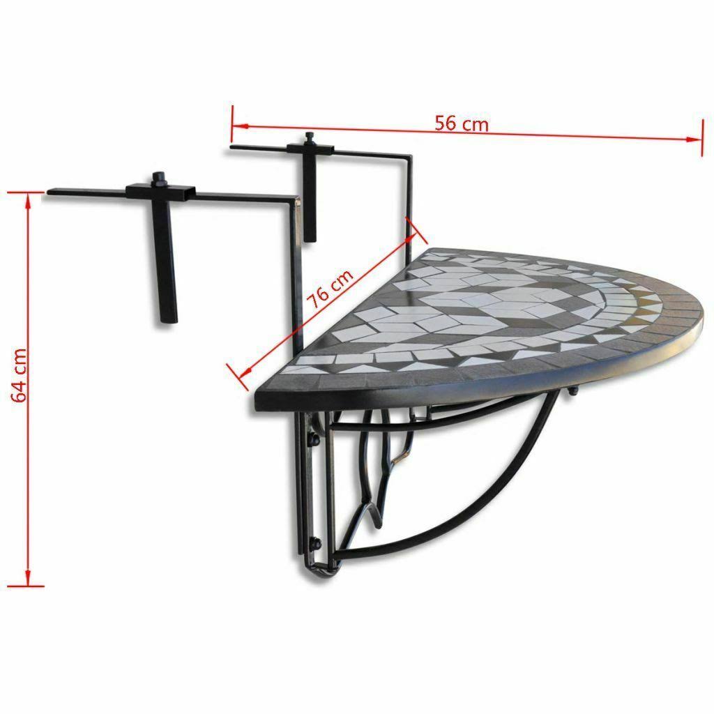 Mosaic Balcony Table Hanging Semi-Circular Terracotta Y21528