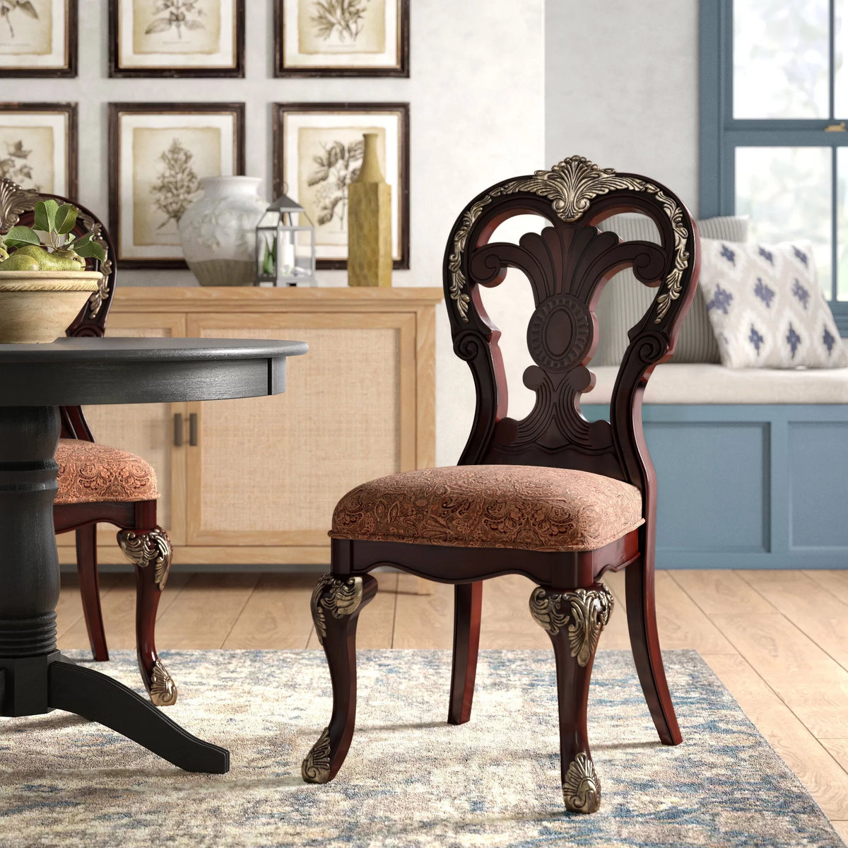 2pc Fabric Upholstered Side Chairs K56474