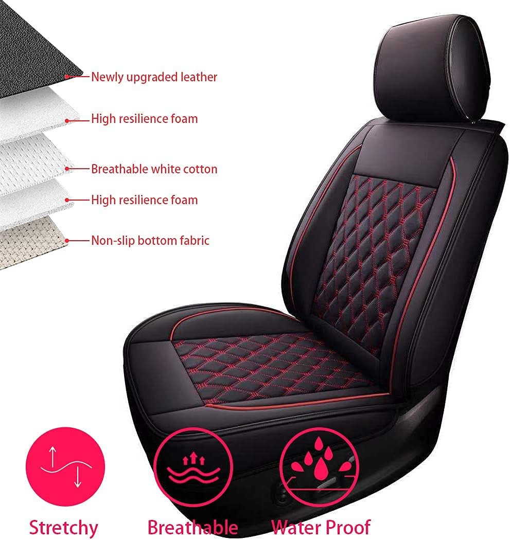 Black&Red Leather Car Seat Covers X6558