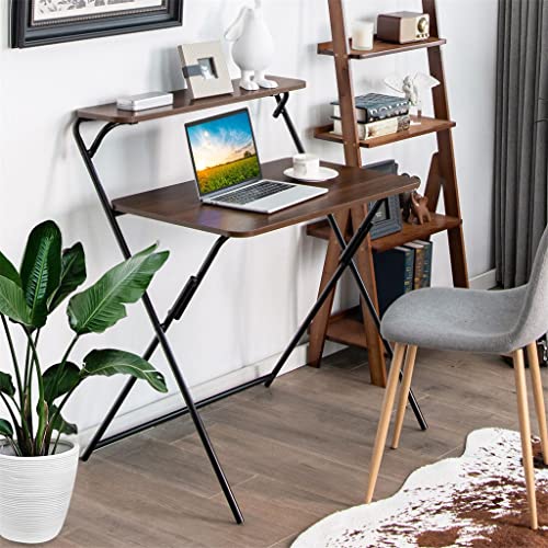 2 Tier Folding Brown Desk X877