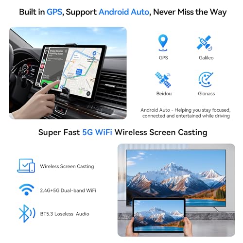 Android 15 Tablet with SIM Card Slot, 4G Cellular, Octa-Core, 12GB+64GB, 2TB Expandable, Dual Cameras, WiFi, BT5.0, GPS, Protective Case L7724