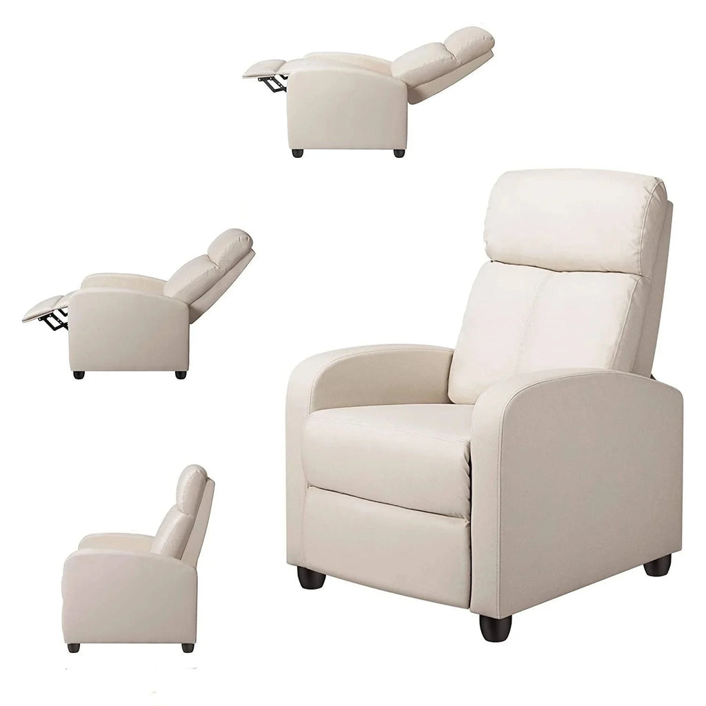 High-Density Faux Leather Push Back Recliner Chair L496510