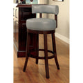 Gray Leatherette Swivel Bar Stool Set of 2 O480806