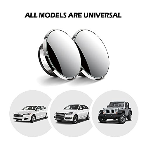 2 Pack Car Blind Spot Mirror with 9D Glass, 360° Adjustable (Black) X2272