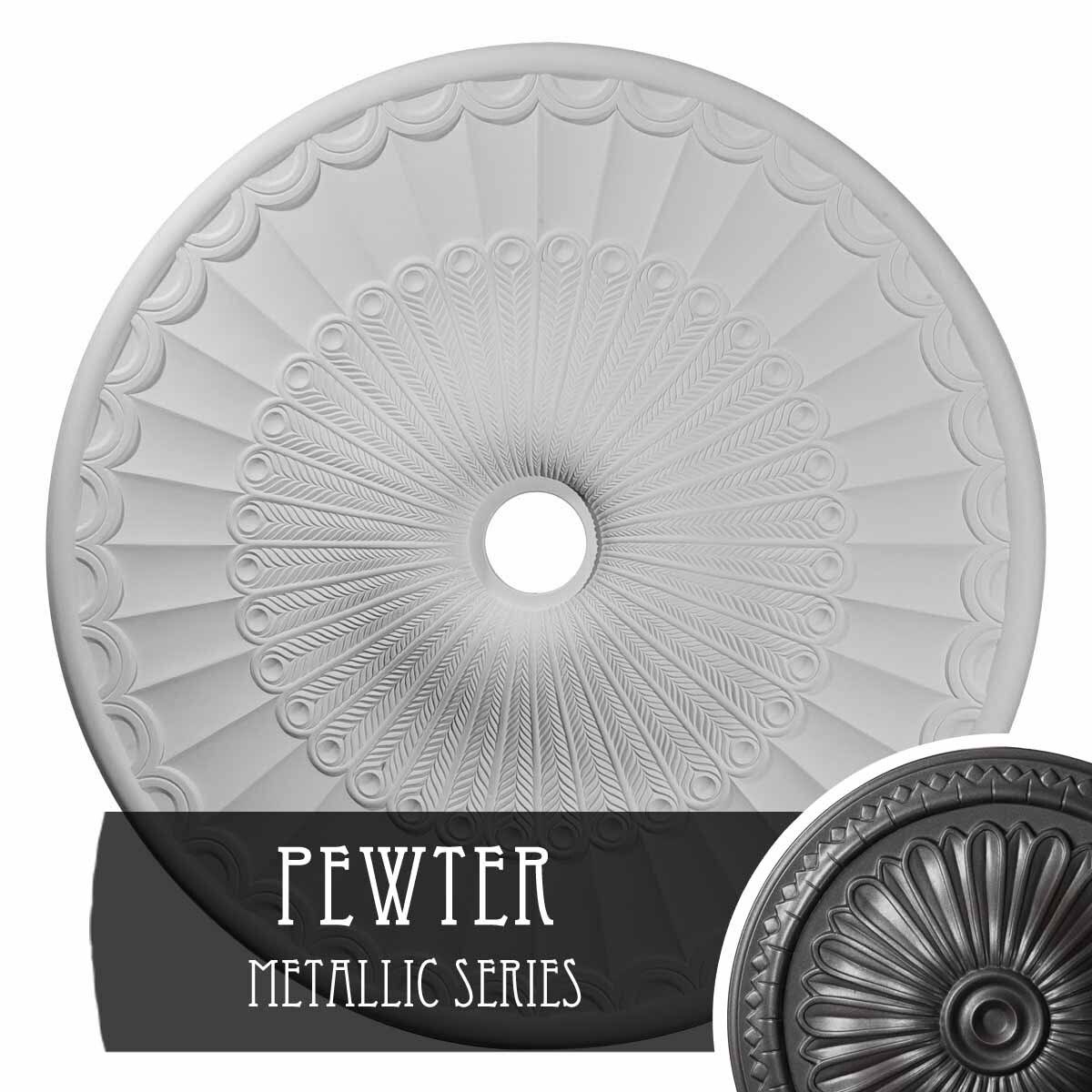 Hand-Painted Pewter Ceiling Medallion V543