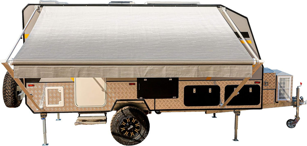 Manual 20x8 Retractable RV Trailer Awning Black Fade K847