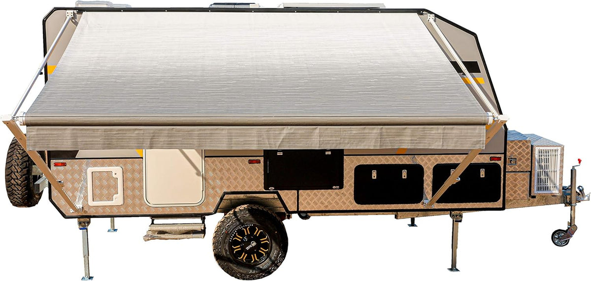 Manual 20x8 Retractable RV Trailer Awning Black Fade K847