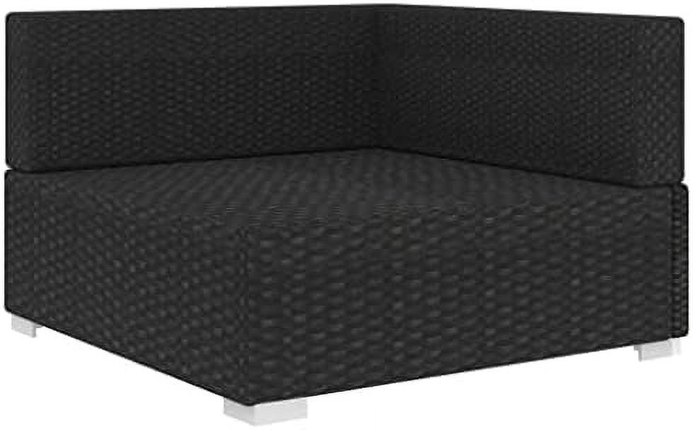 Gray Poly Rattan Sectional Corner Chair with Cushions G237