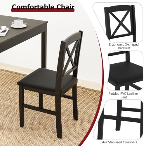 Mid-Century Modern 3-Piece Dining Table Set with 2 Chairs E83099