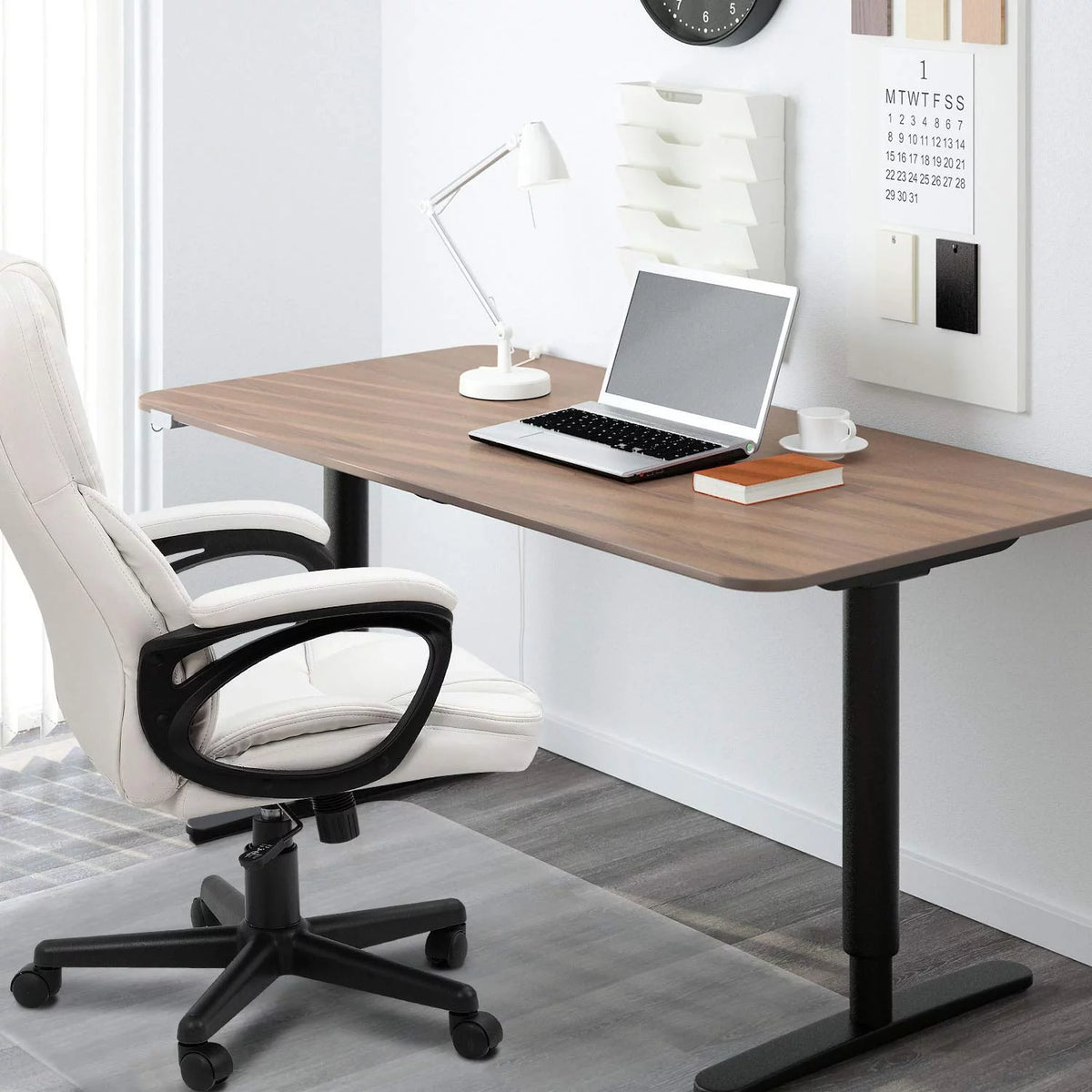 Black Faux Leather High-Back Executive Office Chair with Lumbar Support P869