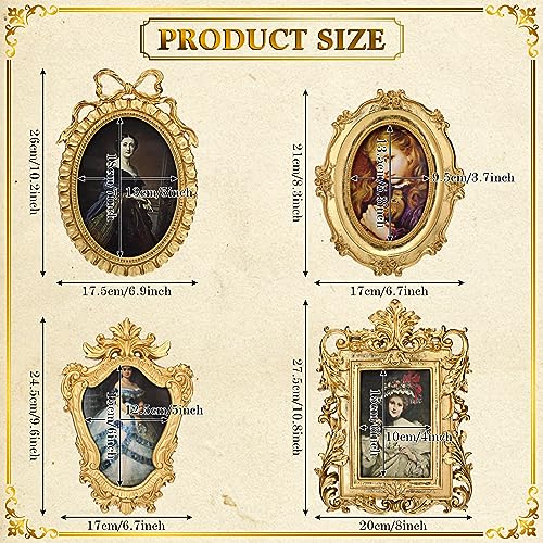 Black Gothic Vintage Picture Frames Set of 4 U672