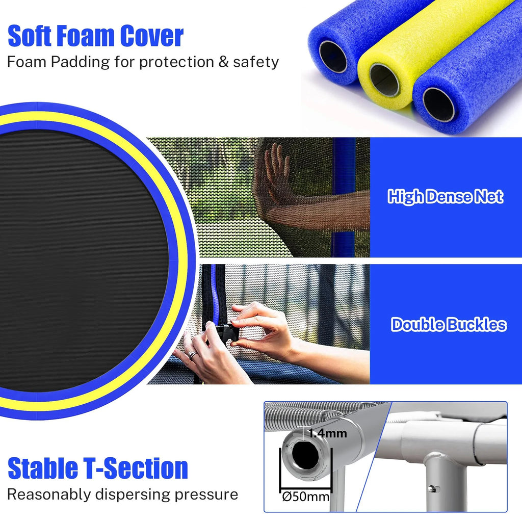 12FT Round Trampoline with Enclosure Net F424404