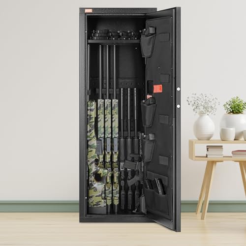 Tall Gun Storage Cabinet with Lock & Digital Keypad and Removable Shelf E7630