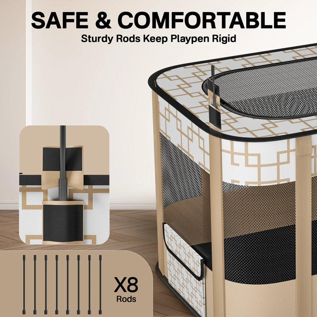 Foldable Pet Playpen with Removable Shade Cover G650