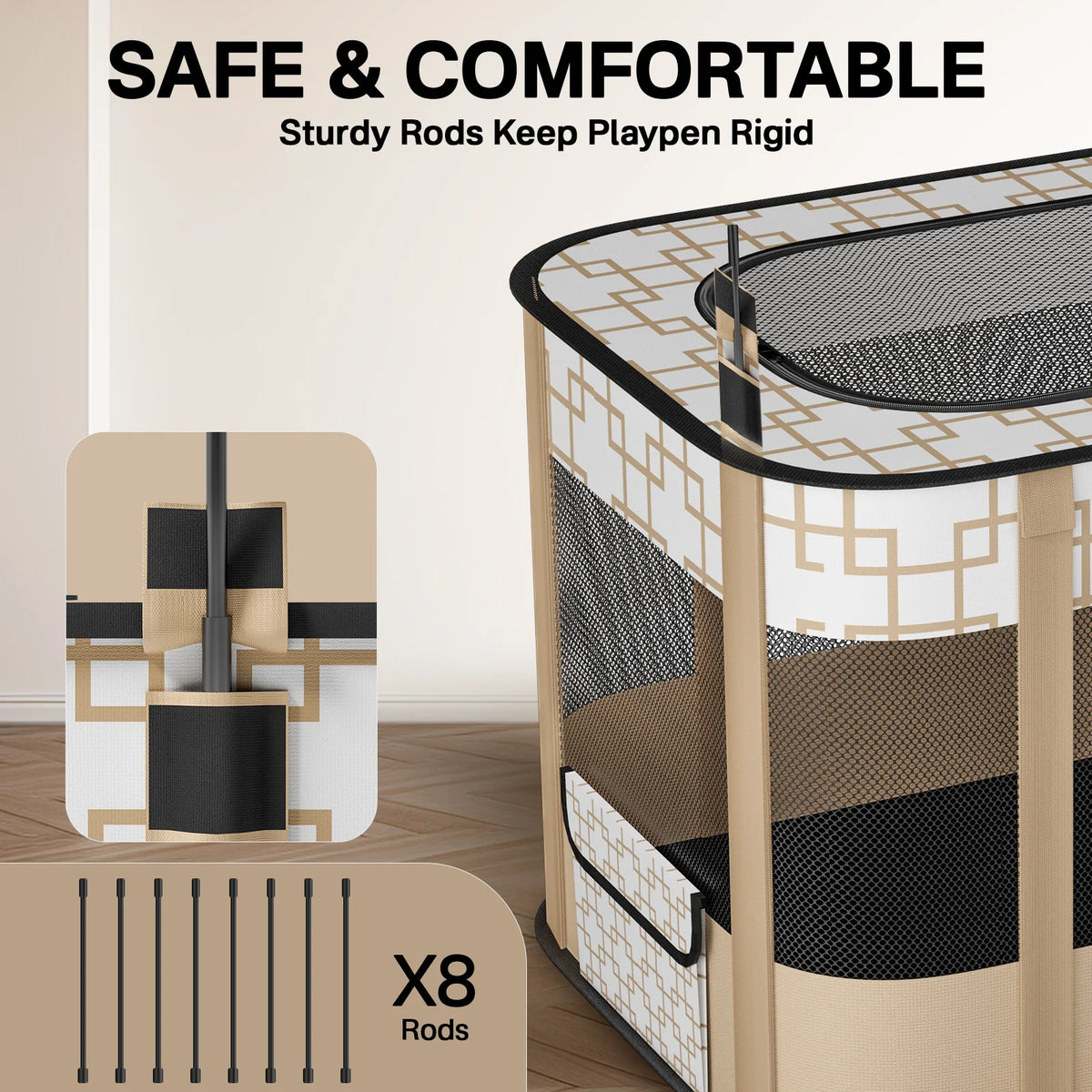 Foldable Pet Playpen with Removable Shade Cover G650