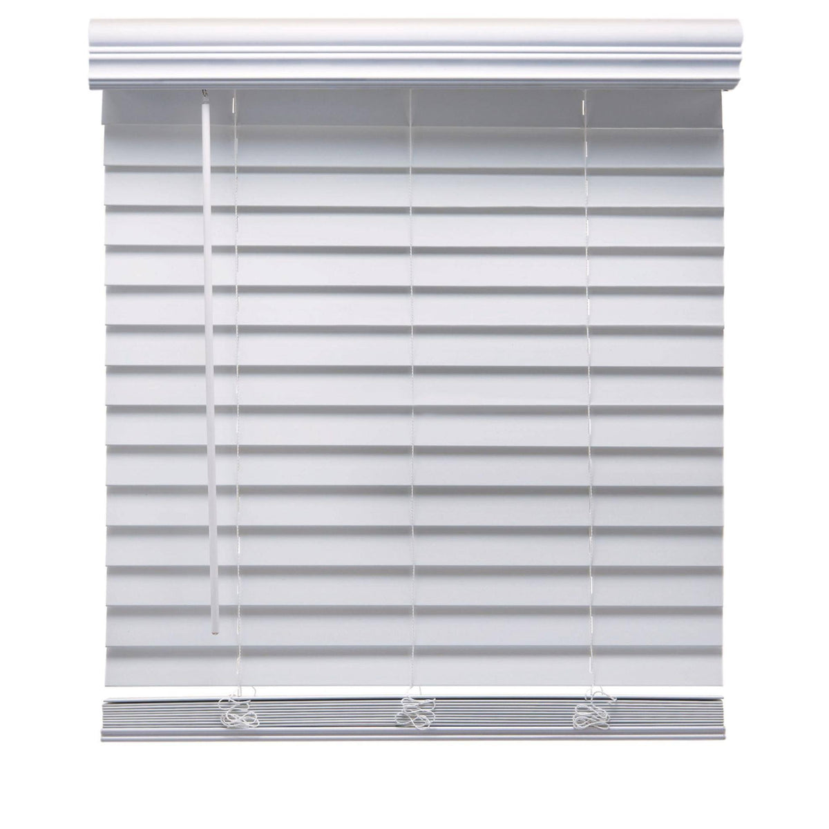 White Faux Wood Cordless Blinds D1940