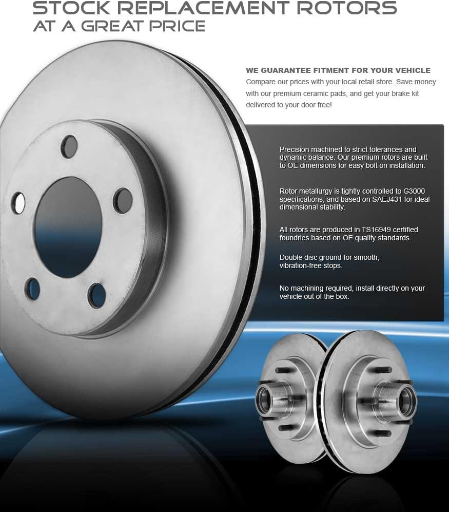 6 Lug Brake Disc Rotors and Metallic Brake Pads E946