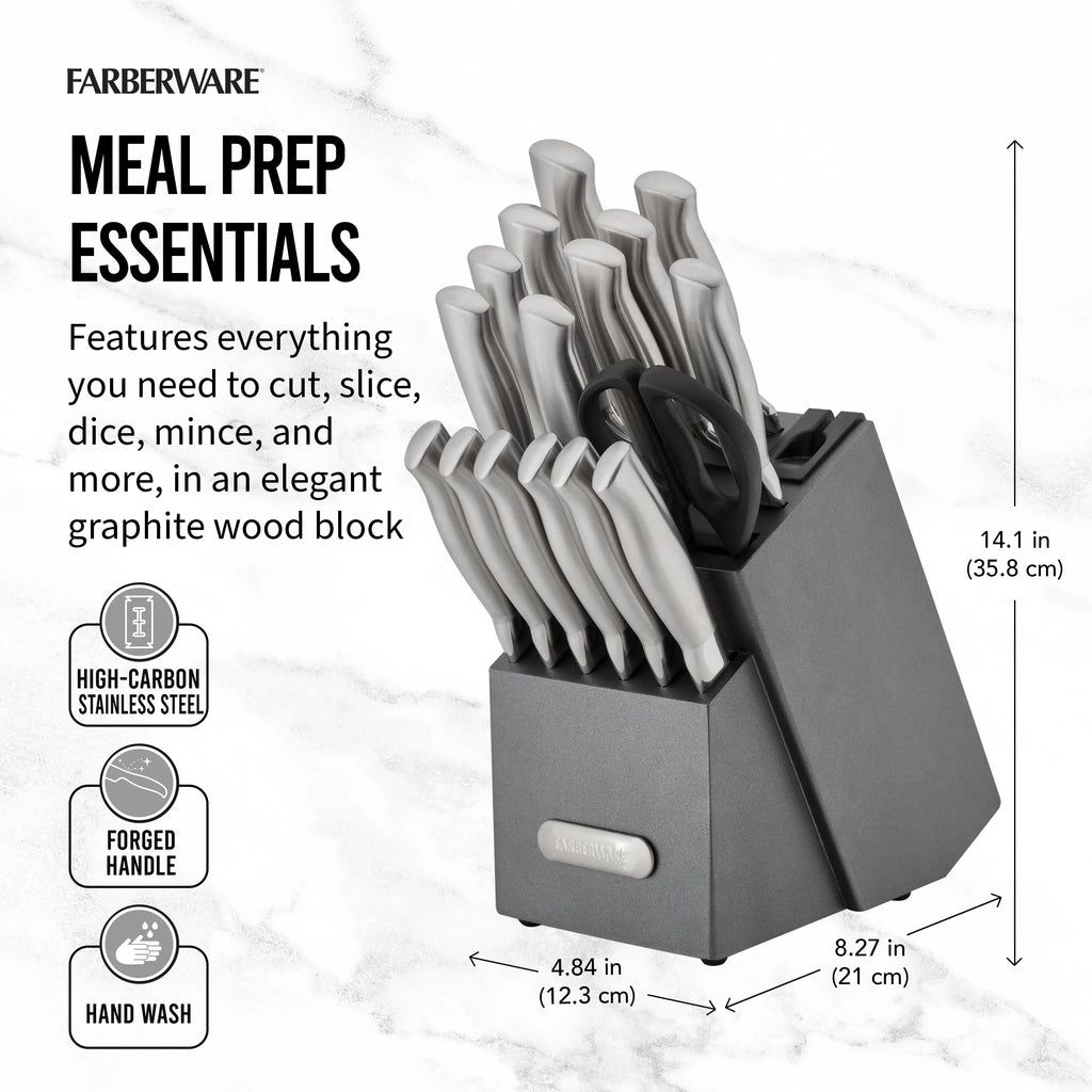 17 Piece Stainless Steel Knife Block Set H935