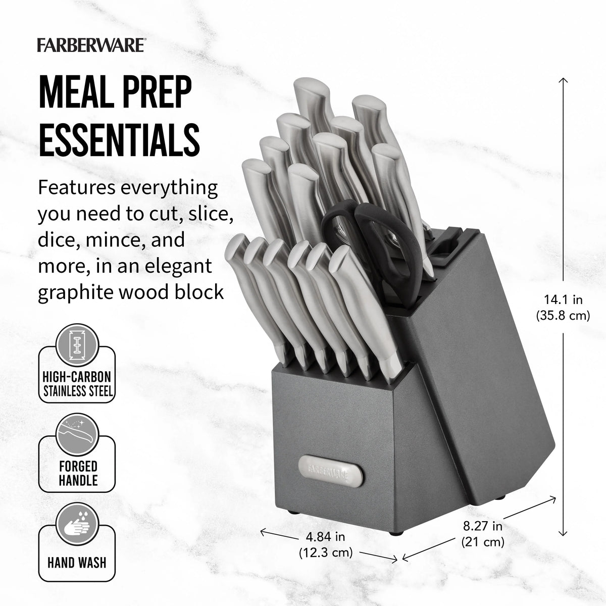 17 Piece Stainless Steel Knife Block Set H935