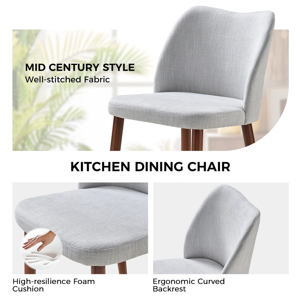 Gray Fabric Upholstered Dining Chairs Set of 2 I421289