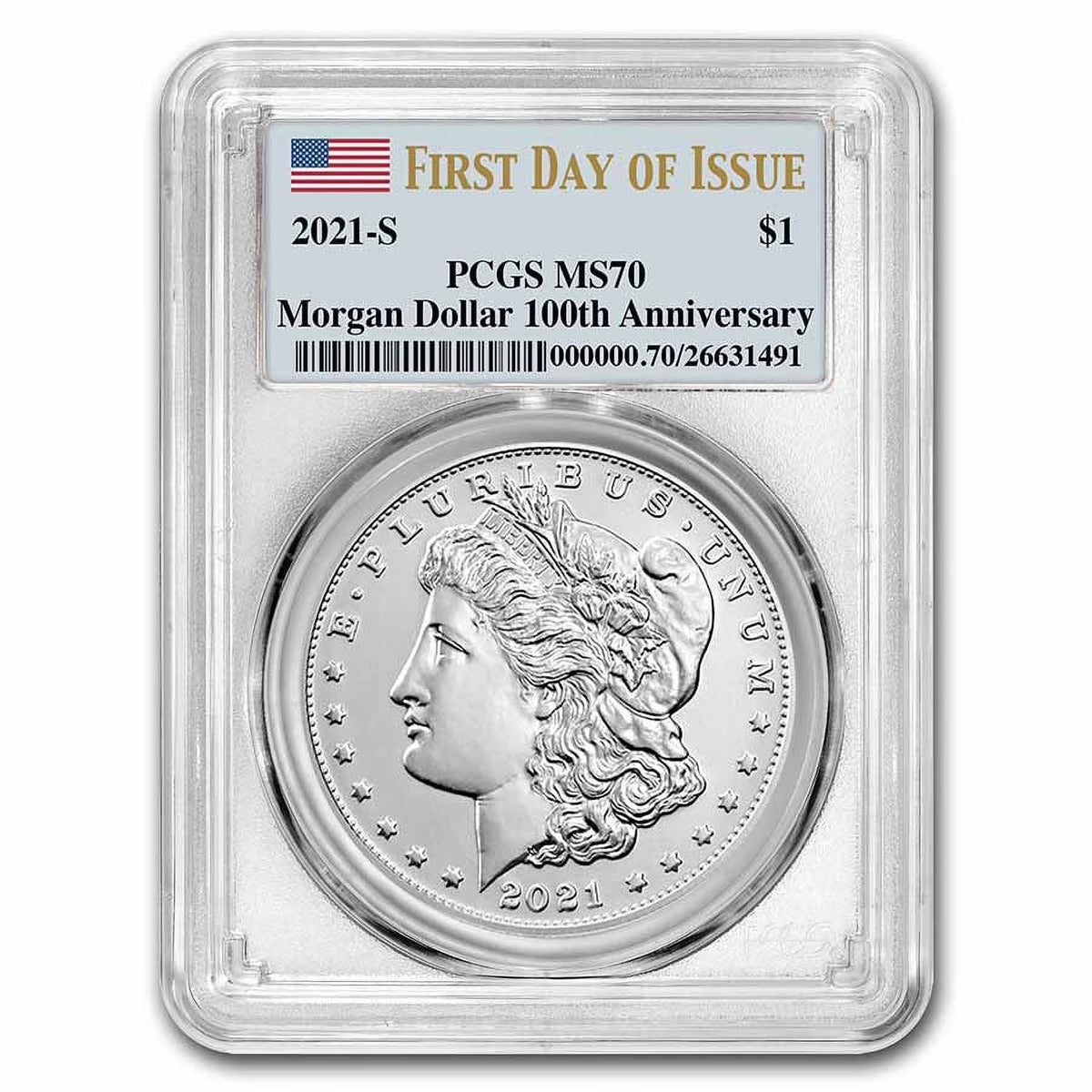 Silver Morgan Dollar MS-70 PCGS K1089