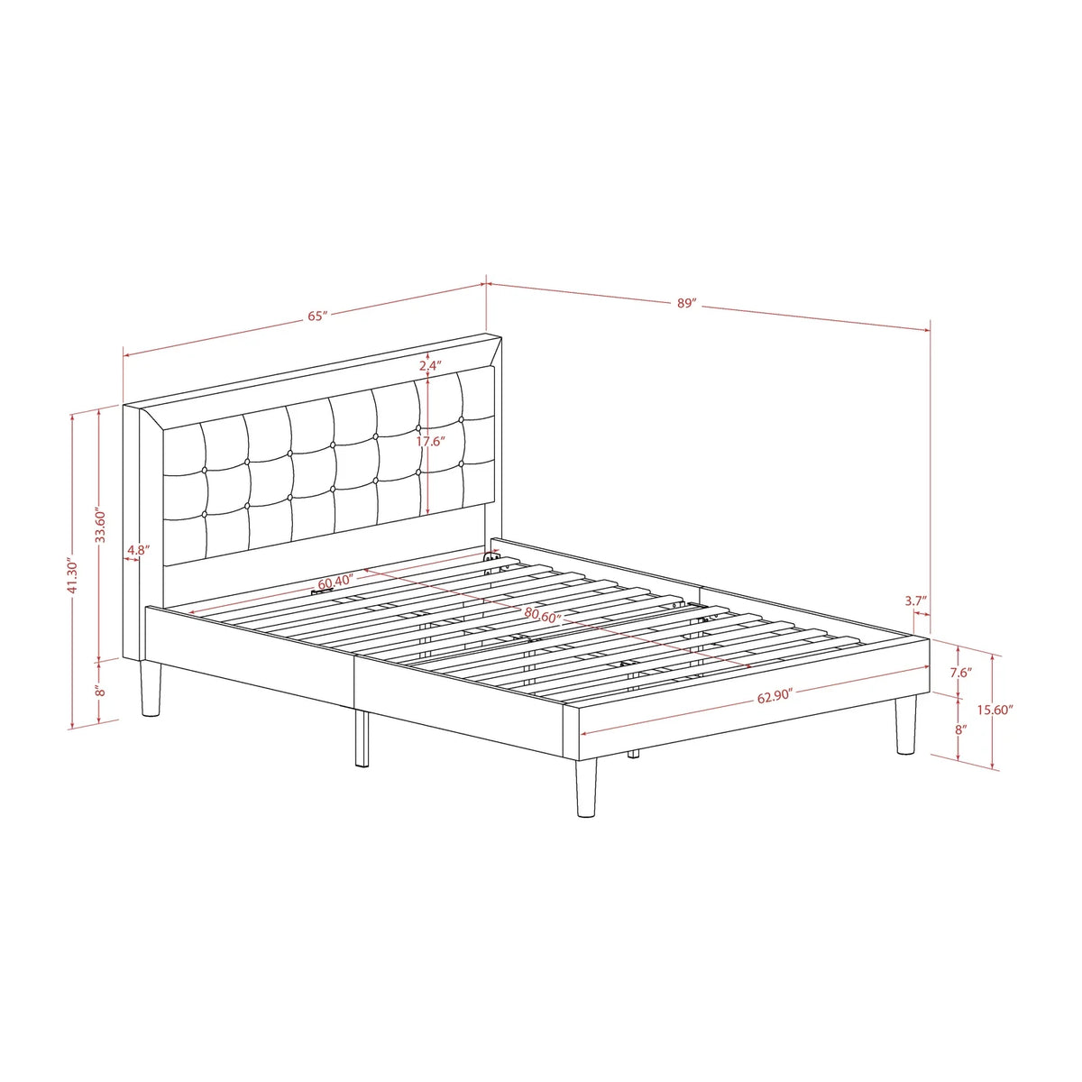 Denim Blue 3-piece Queen Wood Bedroom Set H643257