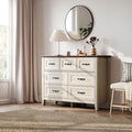 7 Drawer Rustic Oak Wood Dresser V329