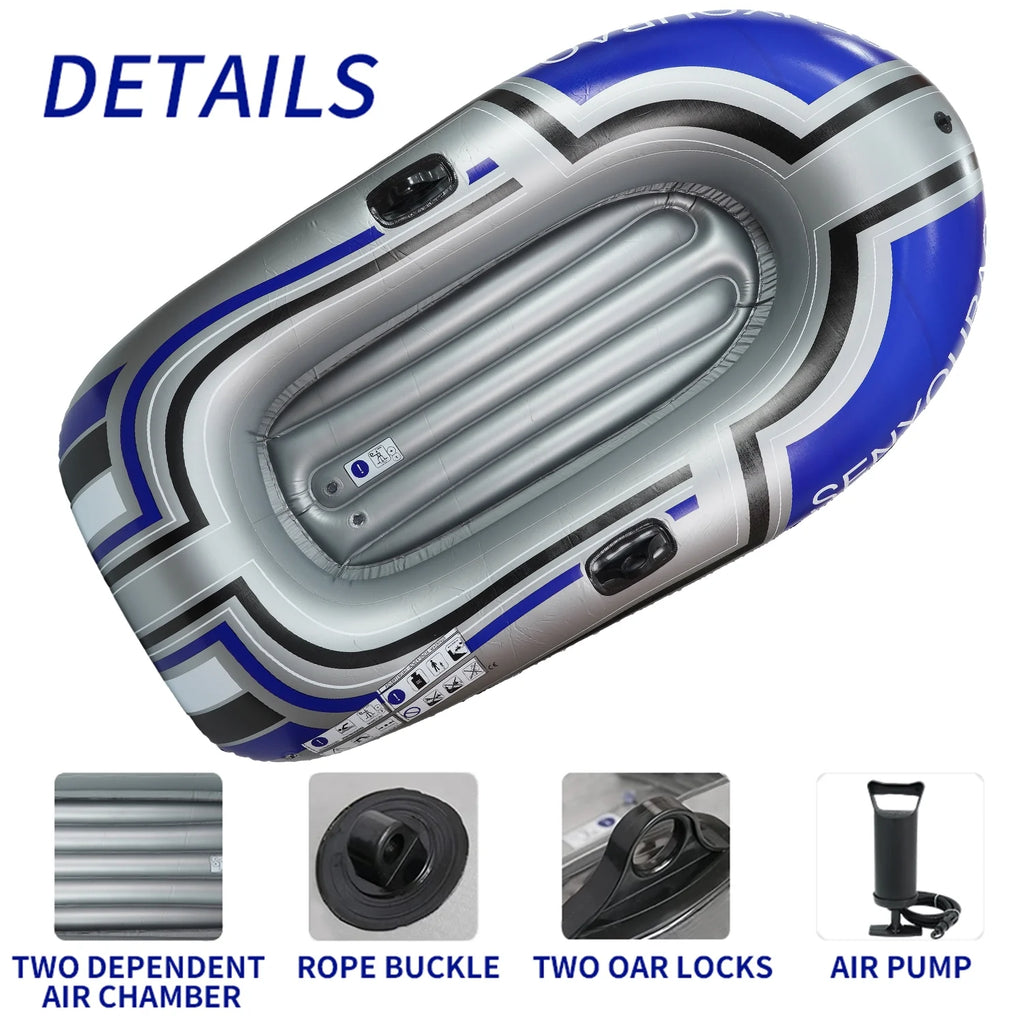 2 Person 74 inch Inflatable Fishing Boat with 2 Oars and Pump I474321