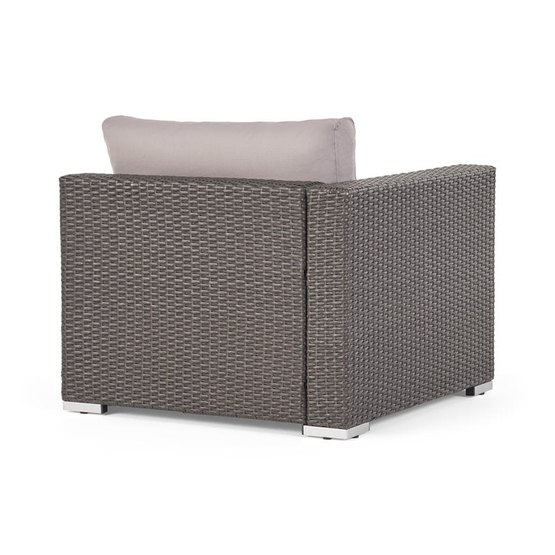 Grey Wicker Sectional with Aluminum Frame Q741762