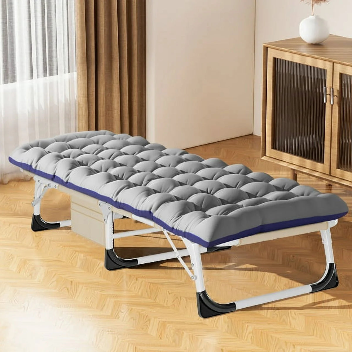 Heavy Duty Tanning Chair with Face & Arm Holes Adjustable 5-Position Folding Chaise Lounge Chair Y188