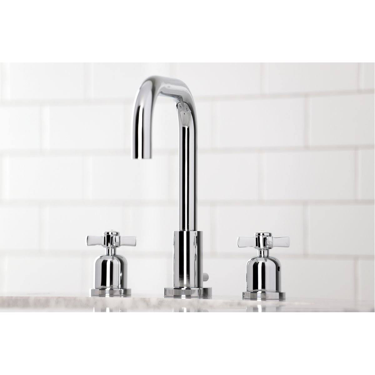 Matte Black Widespread Bathroom Faucet with Brass Pop-Up X7850