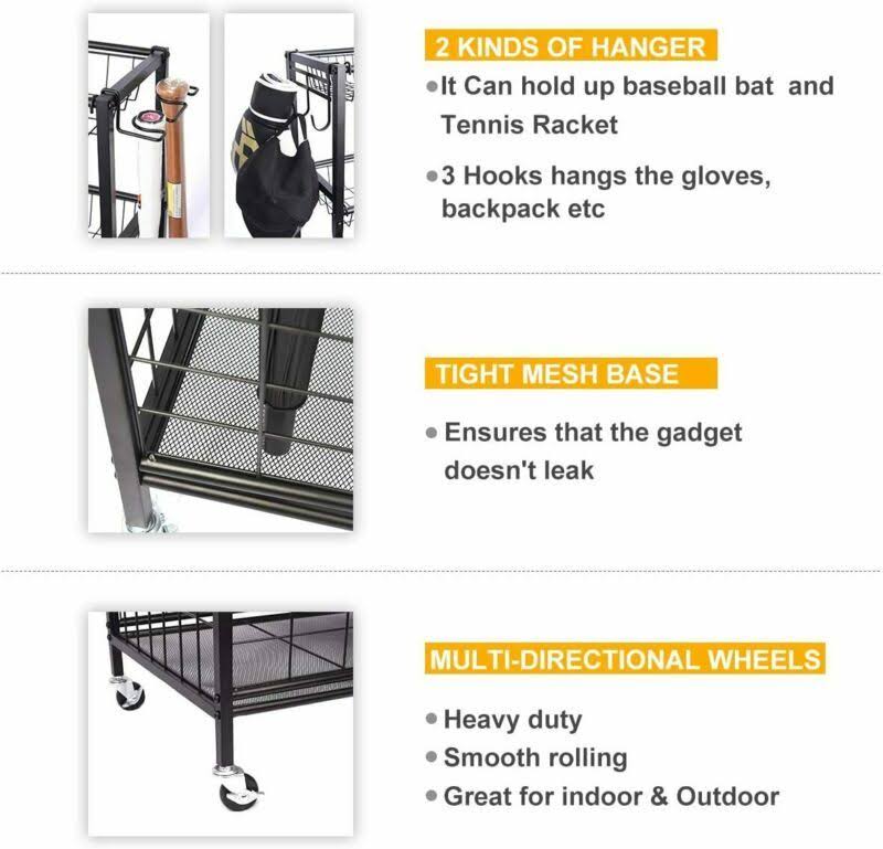 Sports Equipment Organizer Ball Storage Rack J947
