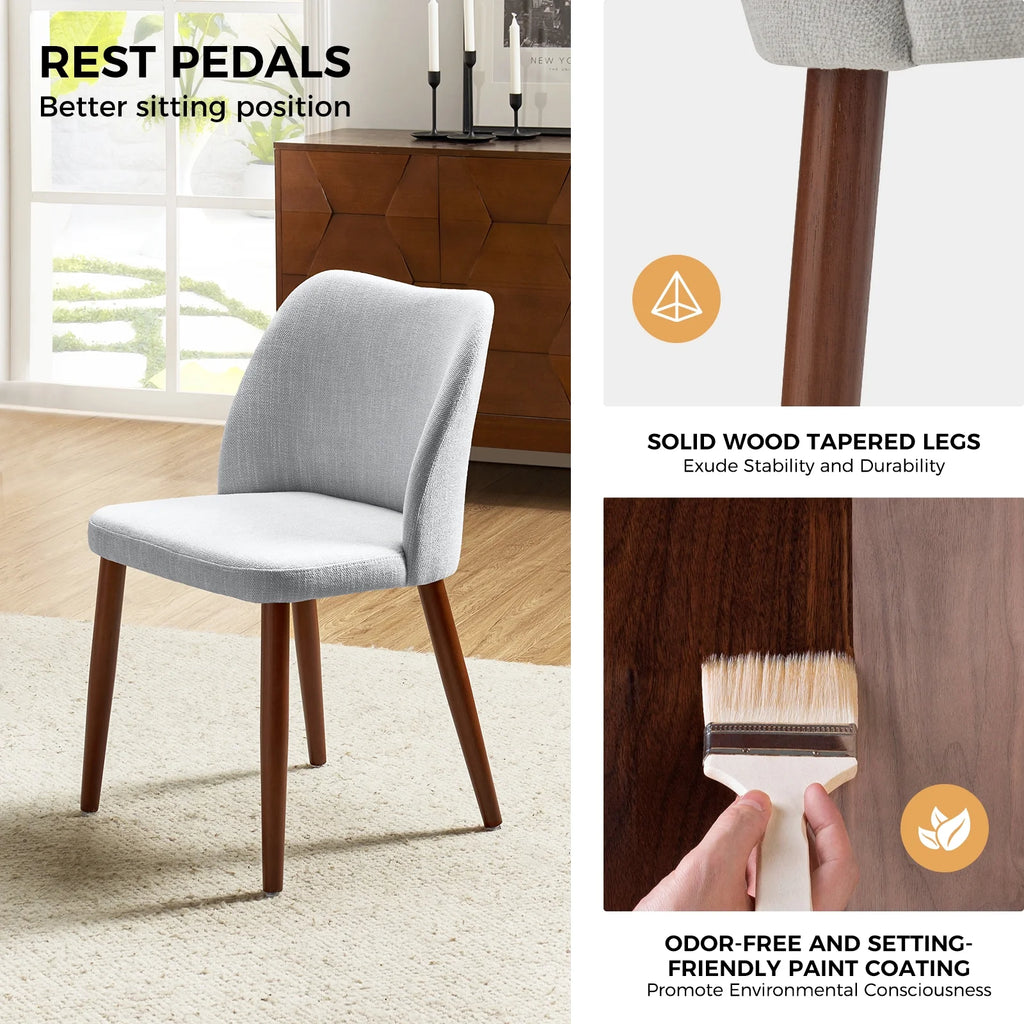 Gray Fabric Upholstered Dining Chairs Set of 2 I421289
