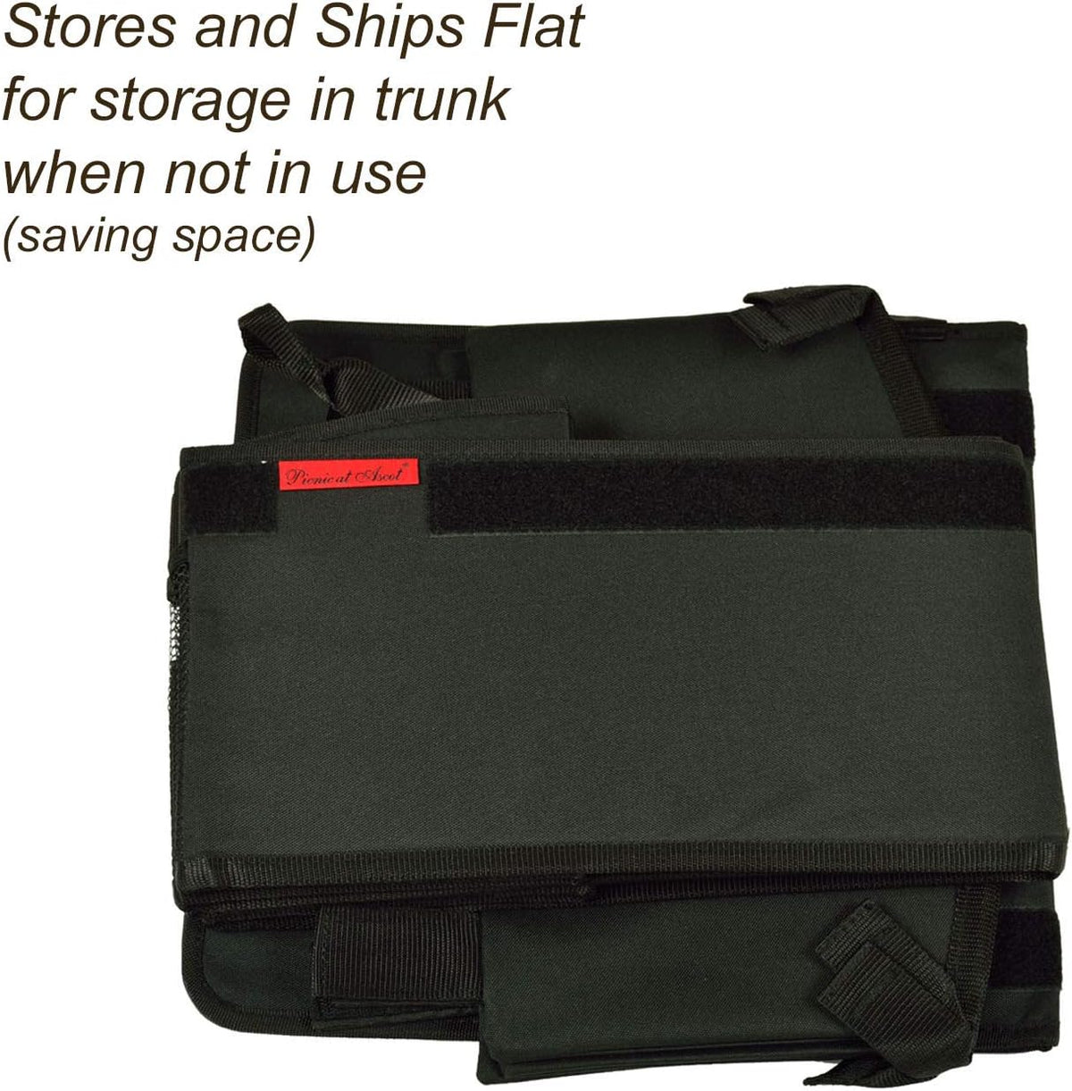 Heavy Duty Rigid Base Trunk Organizer with 28 Can Capacity Leak Proof Cooler, Adjustable Dividers, Pack of 2 P709