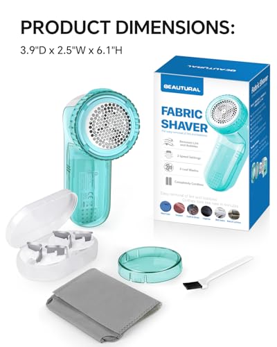 Fabric Shaver and Lint Remover with 2-Speeds, Stainless Steel Blades, Gray U226285