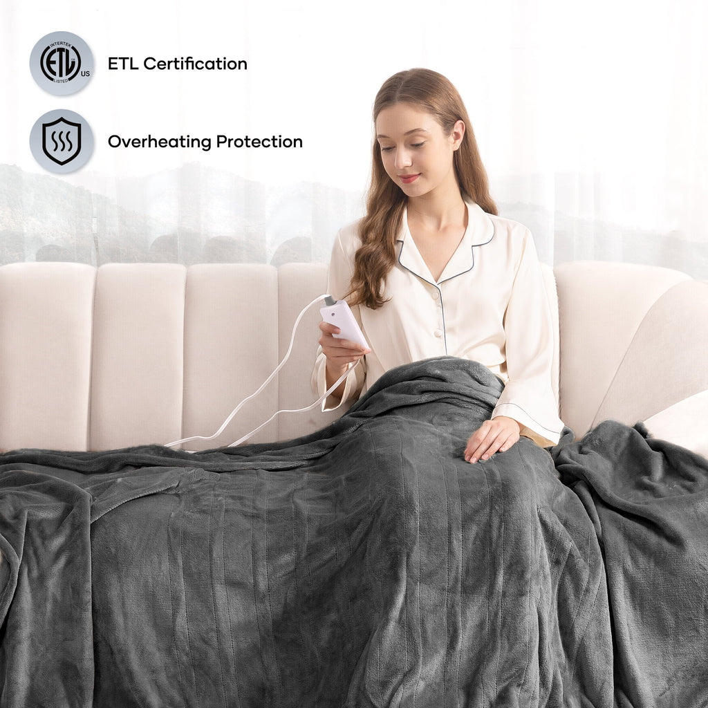 Gray Full Size Electric Blanket A9045