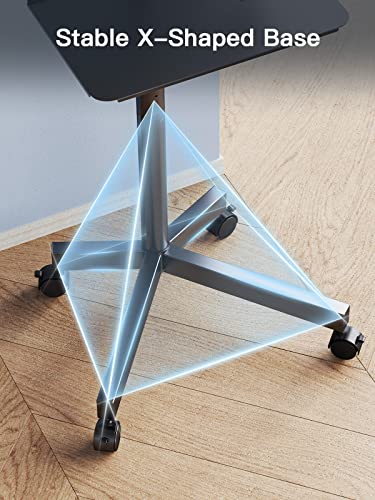 Rolling TV Stand on Wheels for 23-60 Inch TVs, Height-Adjustable with Shelf, Max VESA 400x400mm A385959