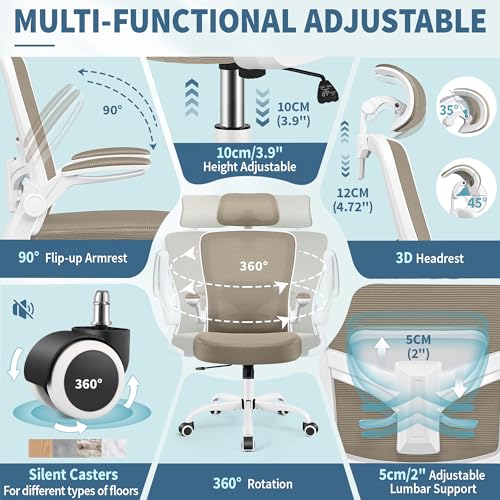 Black Ergonomic Office Chair with Lumbar Support B572