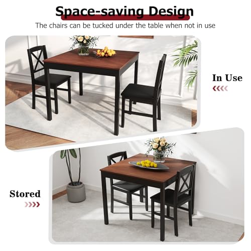 Mid-Century Modern 3-Piece Dining Table Set with 2 Chairs E83099