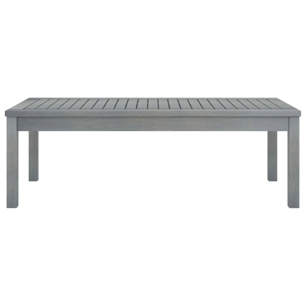 Gray Wooden Coffee Table with Slatted Tabletop D34433