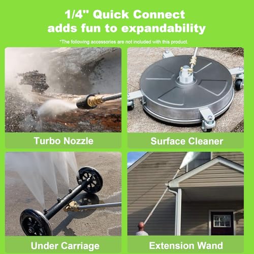 4800 PSI 4.0 GPM Electric Pressure Washer with 33ft Hose, 4 Nozzle and Foam Cannon, Blue U33187
