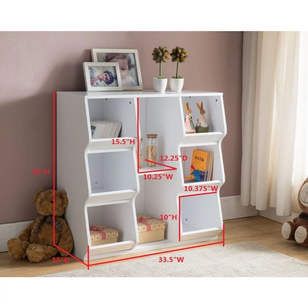 White 8 Shelf Wood Bookcase H892430