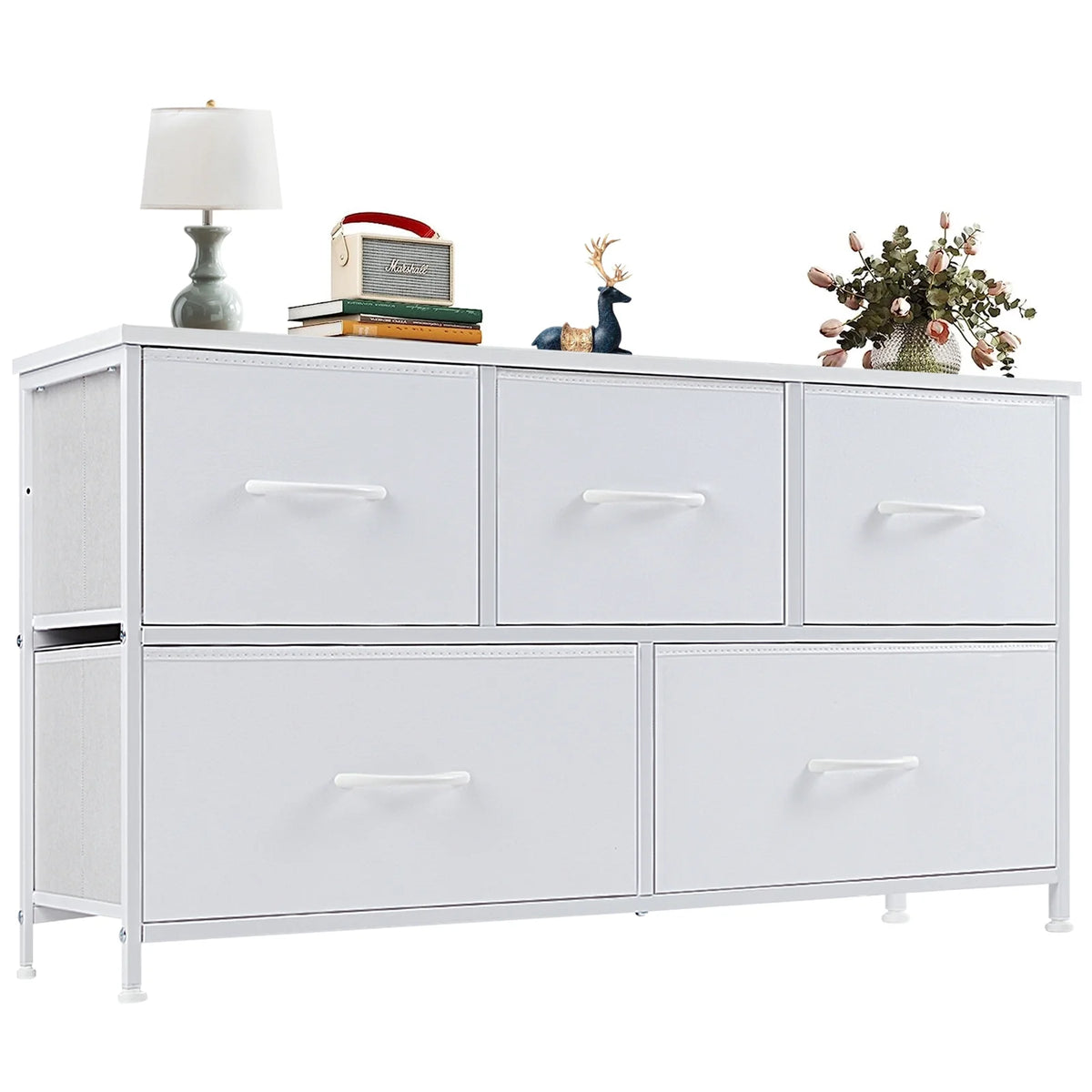 Gray 9 Drawer Fabric Storage Dresser X4619