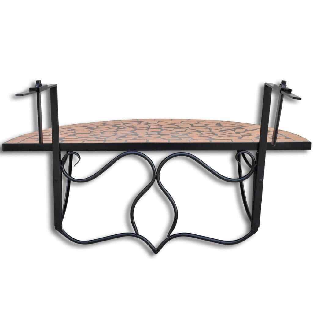Mosaic Balcony Table Hanging Semi-Circular Terracotta Y21528