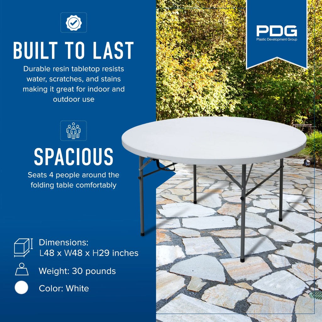 White Round Folding Banquet Table A35795
